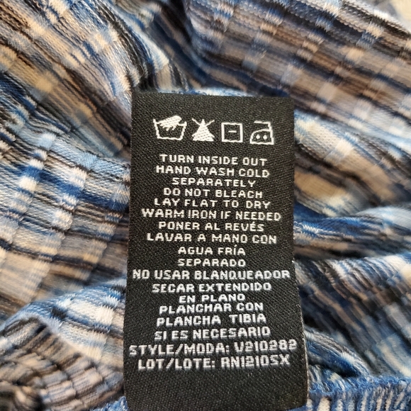 Ronni Nicole Women's Blue Black White Flutter Sleeve Dress Size XL - Picture 11 of 11